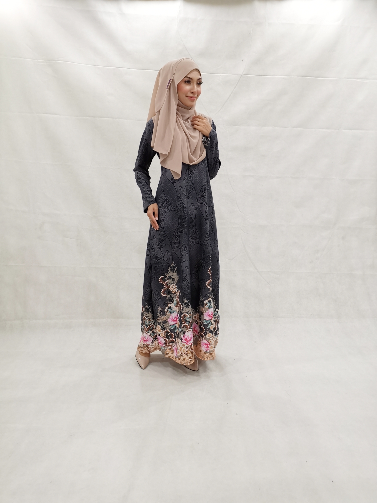 SW5237 PRINTED JUBAH GREY